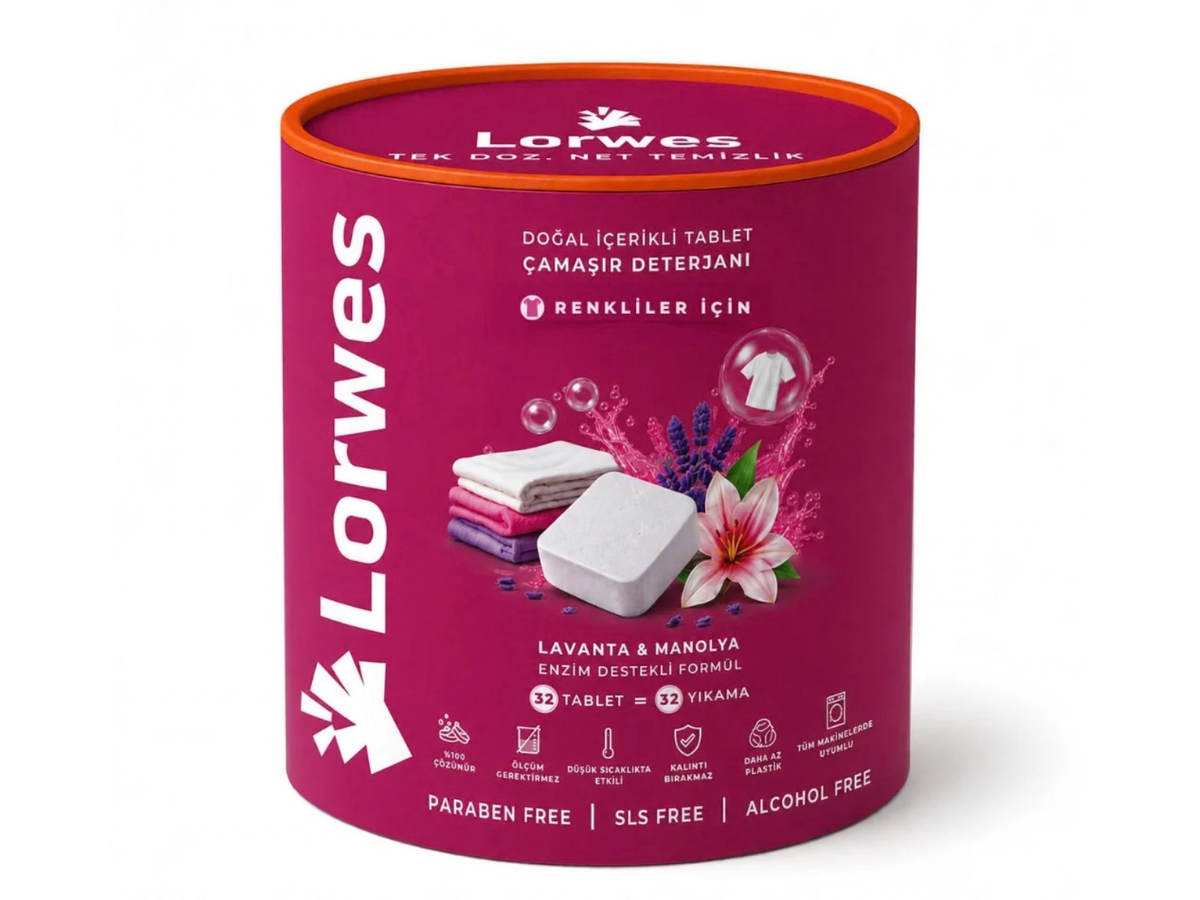 Lorwes Renkliler İçin Çamaşır Deterjanı Tableti